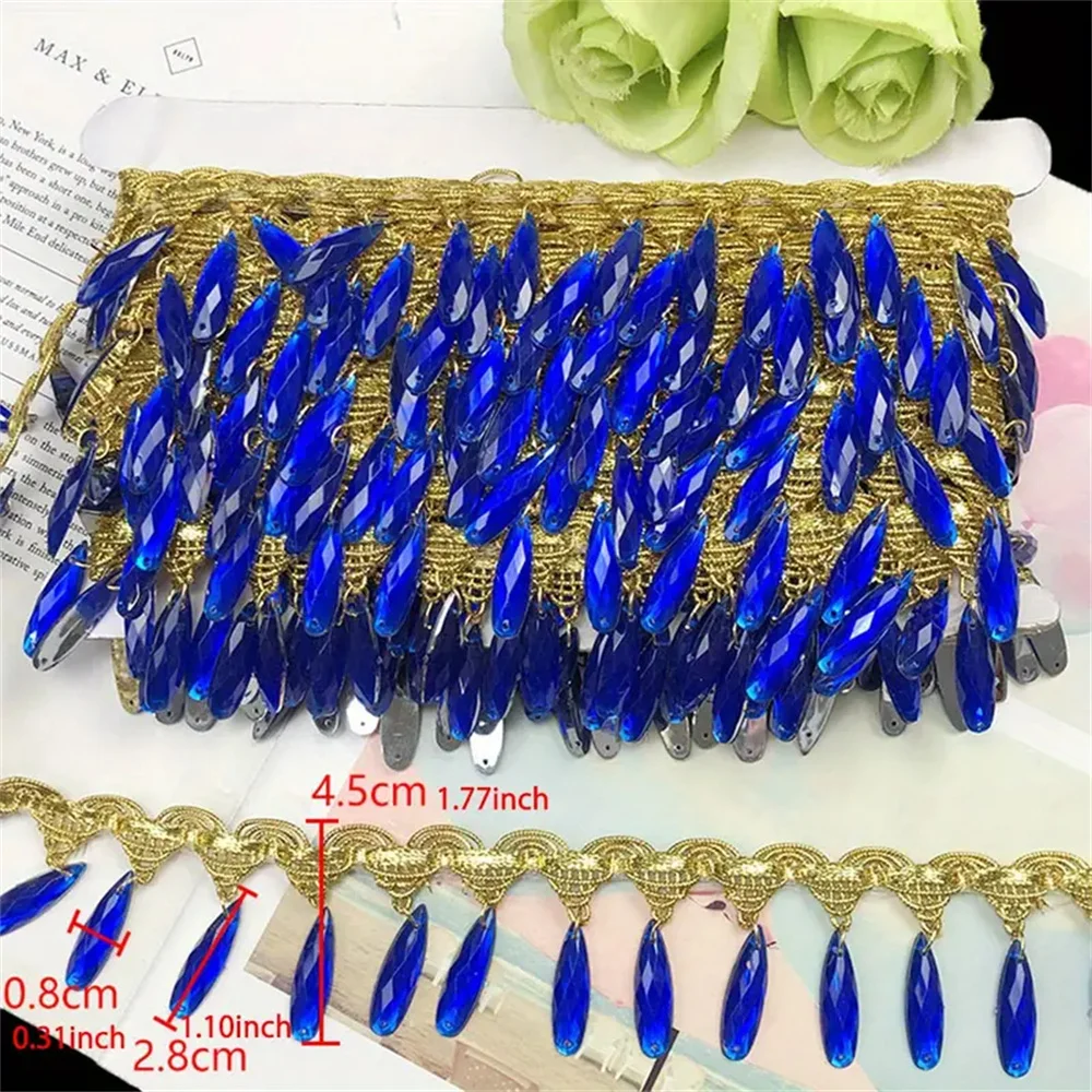 Hand-made Hanging Piece Lace 2 Yards 4.5cm Wide Diy Performance Dance Opera Costume Fringe Accessories Clothing Accessories