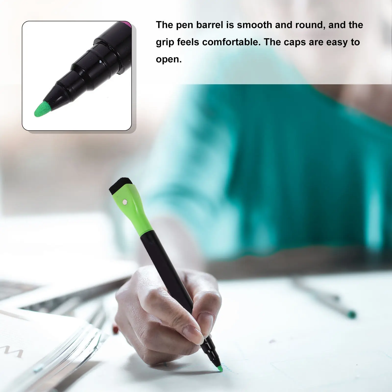 16Pcs LED 보드 분필 마커 휴대용 액체 마커 칠판 학교 광고 드로잉을위한 지울 수있는 액체 분필 펜