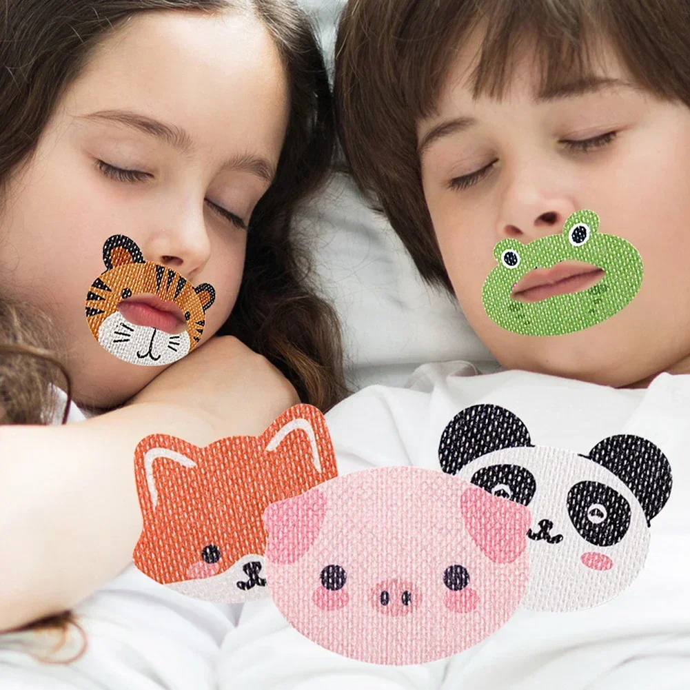 Anti-Snoring Cartoon Stickers 30/60Pcs for Children Sleep Closed-mouth Breathing Correction Lip Patch Cute Shut Up Orthosis Tape
