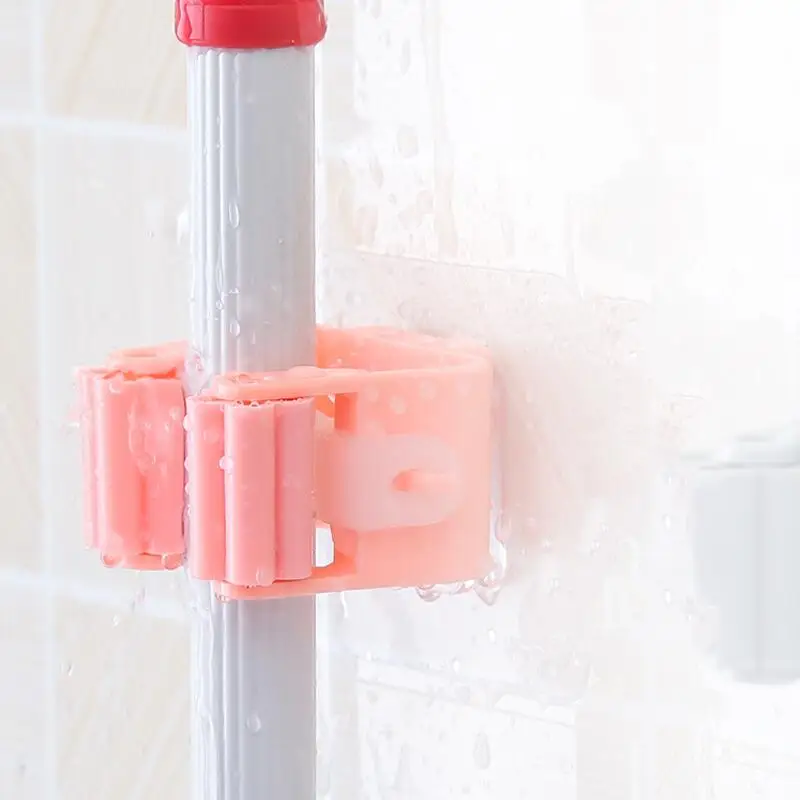 Multi-Purpose Mop Holder Hook Storage Organizer Brush Broom Support Hanger Self-Adhesiv For Kitchen Bathroom Wall multifunctional hooks mop & broom holder mop storage rack