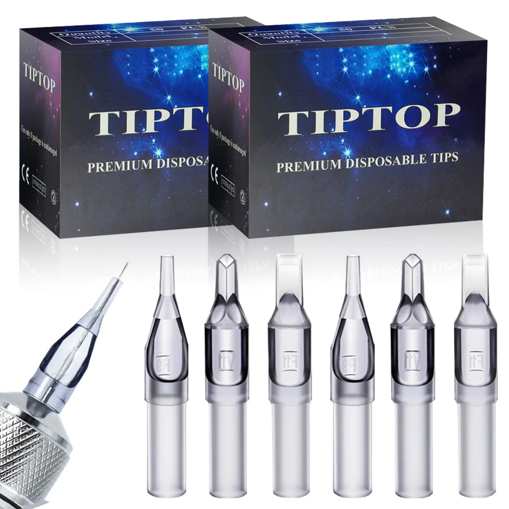 100/50PCS Disposable Tattoo Machine Gun Nozzle Tips Transparent Sterilized Plastics Needle Tube For Tattoo Machine Gun Needle disposable syringe needle