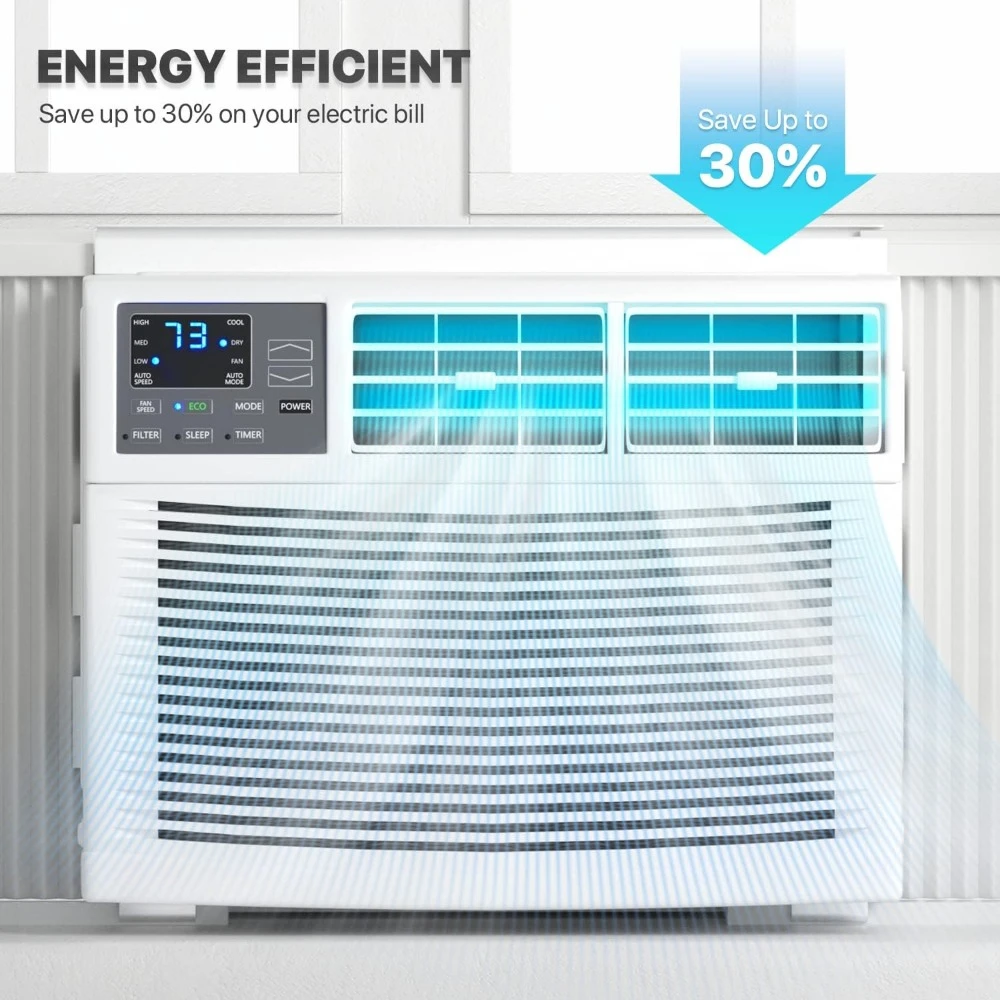 Window-Mounted Room Air Conditioner, Powerful Indoor AC with Multi-Speed Mode, Programmable Timer, Cool up to 450 Sq.Ft. 6