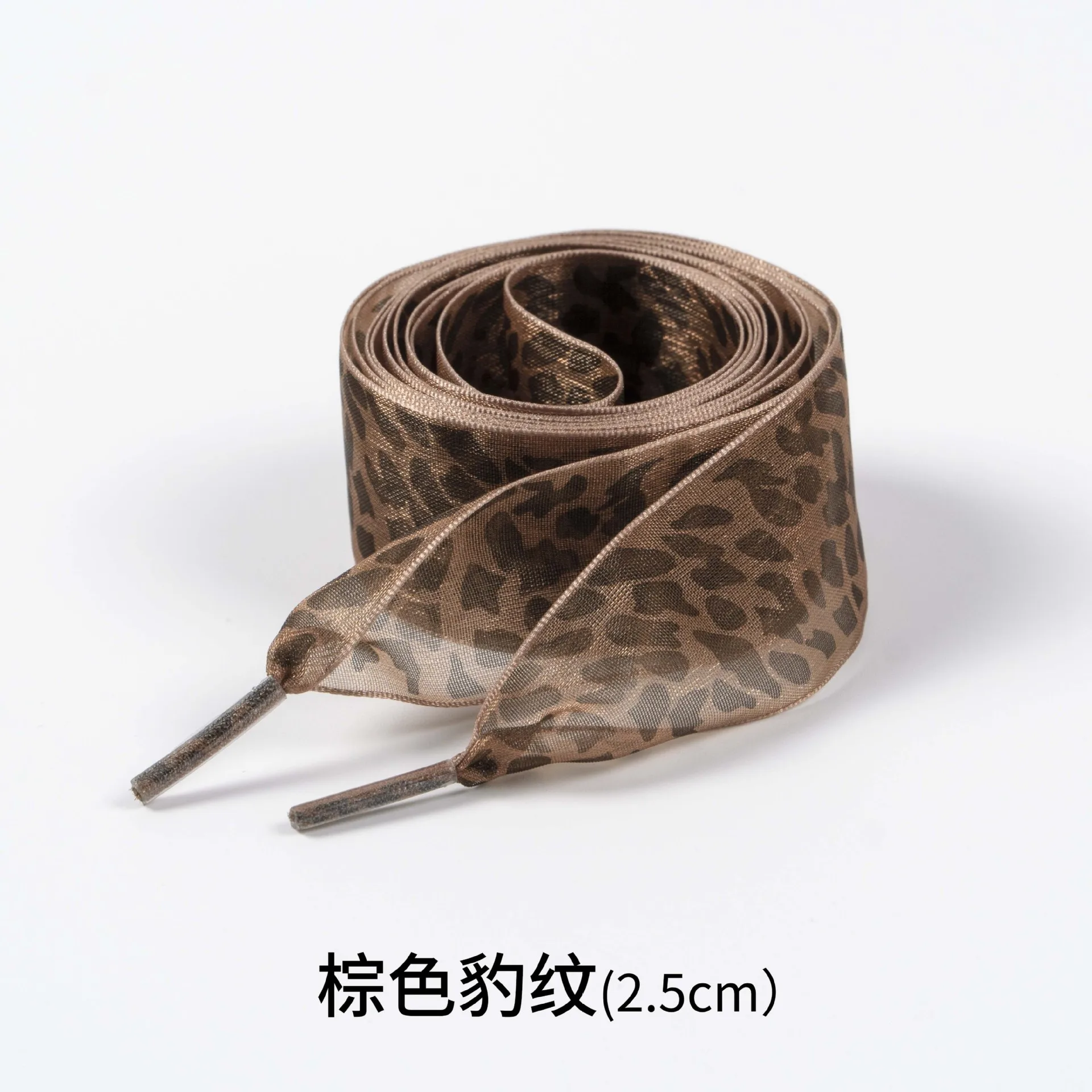 Leopard Print Satin Shoelaces - Stylish and Versatile