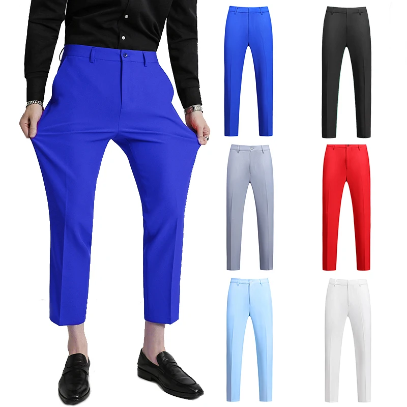 plyesxale-royal-blue-red-green-black-white-gray-suit-pants-man-ankle