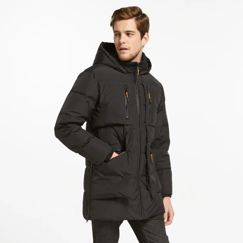 Orolay Men's Thickened Down Jacket Hooded Winter Coats Loose Thermal Parka