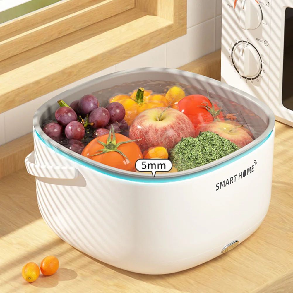 Ultrasound Vegetable Washing Machine with Handle Food Grains Purifie Basket Household Kitchen Gadgets for Tableware Bottles 3