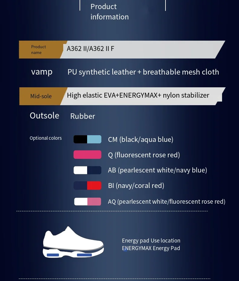 Description Picture 4 of itemVictor Badminton Shoes men women cushion Non-slip Sport Sneakers boots tennis tenis para hombre A362