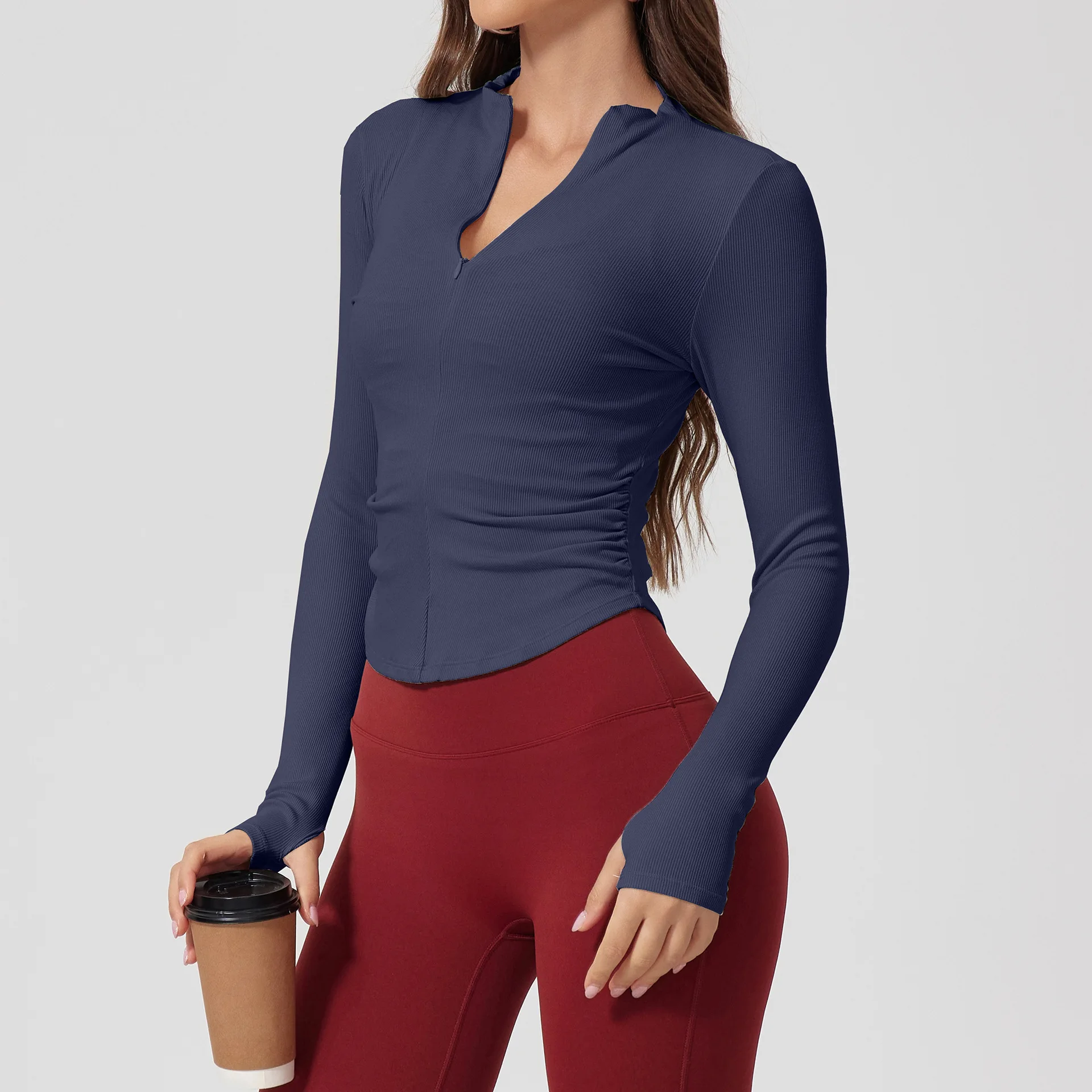 Alpha Pullover Crop Yoga Athletic Slim Fit Shirts Quarter Zip Jackets Gym Clothes Athletic Yoga Running Fitted Tops sports jacket,yoga top,yoga shirt,sports shirt,yoga jacket