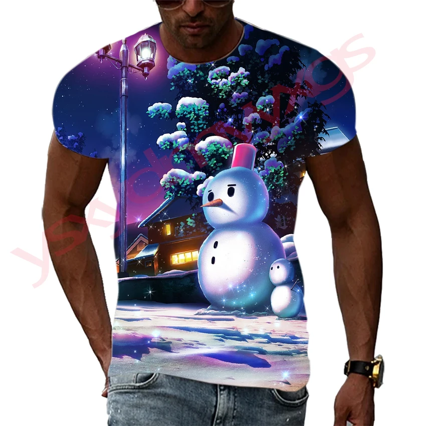 

New Tide Summer Fashion New Year Picture T-shirts Casual Print Tees Hip Hop Personality Round Neck Short Sleev Tops