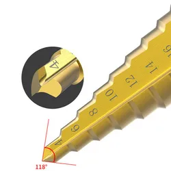 Forets à métaux HSS à rainure droite, foret étagé cône revêtu de titane, outils pour le travail du bois 3 12mm 4 12mm 4 20mm 4 32mm 