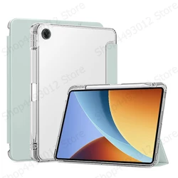 Stylish Trifold PU Leather Tablet Case with Pen Holder and Soft Back Stand for Redmi Pad 2 9.7 (Light green)