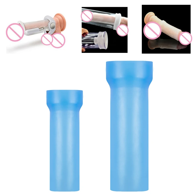 SM Penis Sleeve Extender Enlargement Silicone Glans Protector Cap Replacement Penis Pump Stretcher Clamping Accessories Sex Toys images - 6