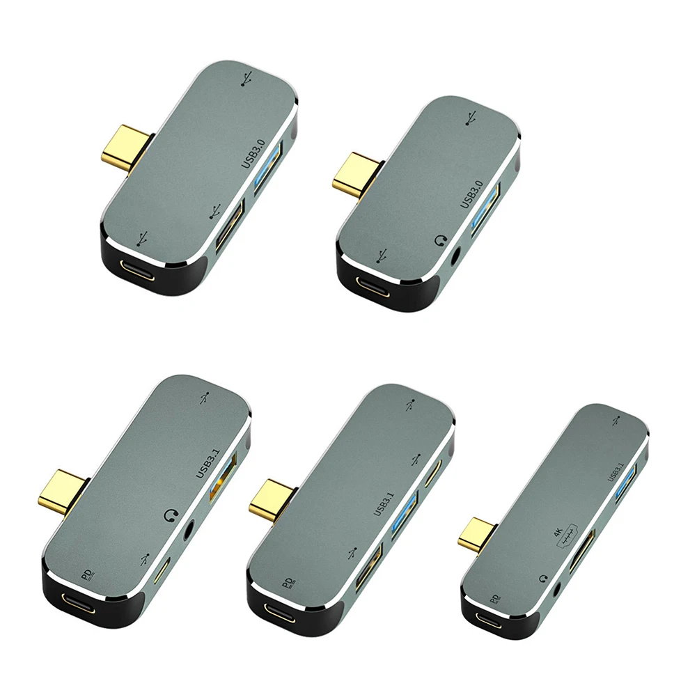 PC Type-C 허브 3.55mm PD100W USB3.0/USB2.0/USB3.1 HDMI 호환 노트북 분배기