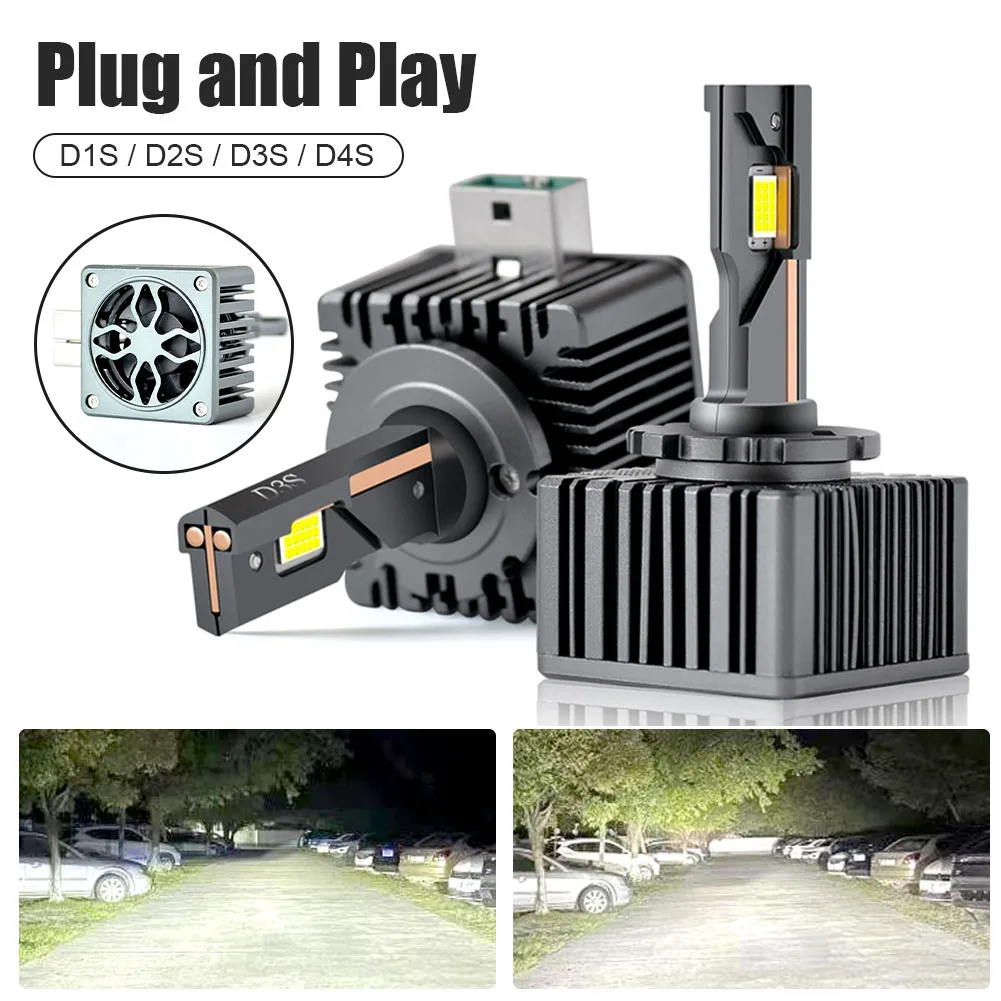 

D1S D2S D4S D3S 2PCS Car LED Headlights Led Bulbs 12500LM High Brightness Spot Light 10W 6000K Waterproof White Fog Lamps