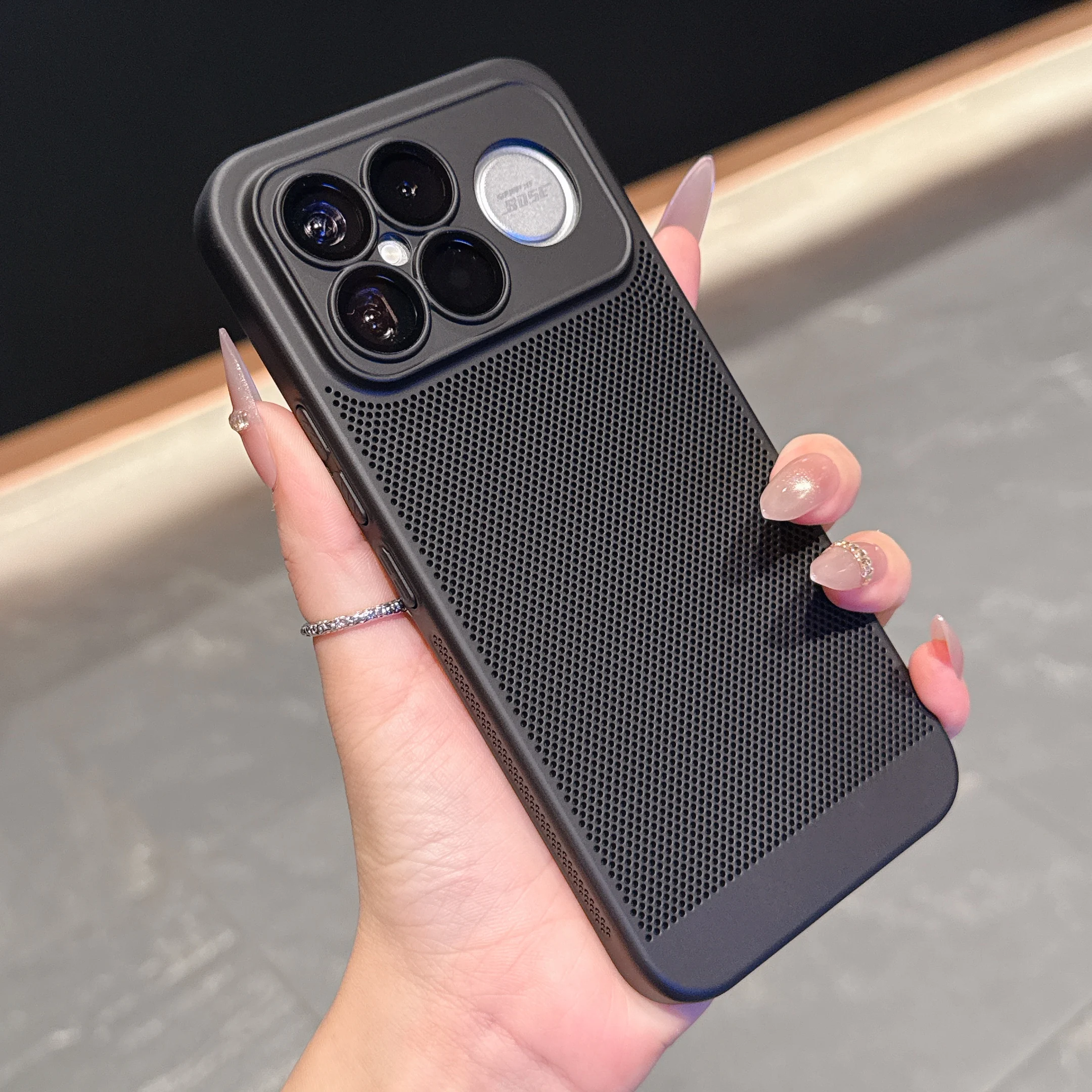 Ultra Thin Heat Dissipation Full Lens Glass Protector Phone Case - Enhanced PC Protect Cover