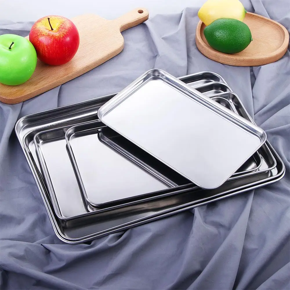 

Bread For Toaster Oven Fruit Plate Anti-rust Stainless Steel Heavy Duty Cake Dish Loaf Pan Baking Tray Cookie Sheets