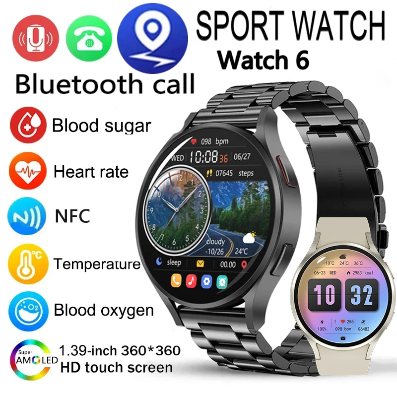 

New For Huawei Watch 6 PRO AMOLED Smart Watch Men's Heart Rate Bluetooth Call NFC GPS Sport Tracker Waterproof Women Smart Watch