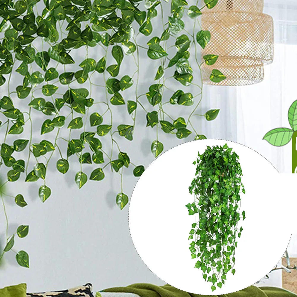 Diy Artificial Plants Home Decor Green Silk Hanging vines Fake Leaf Garland Leaves For Party Wedding Room Garden Decoration