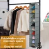 10-Shelf Hanging Shoe Organizer Non-Woven Fabric Hanging Shoe Shelves Multipurpose Foldable Shoes Container Rack Space-Saving 4