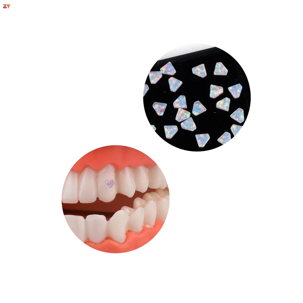 Diamond Shape Tooth Gemstone Opal Dental Stick Stone