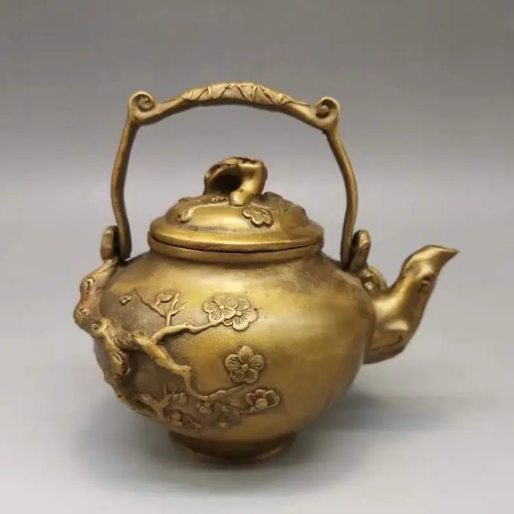

Pure copper pot plum blossom wine pot practical kettle home decoration