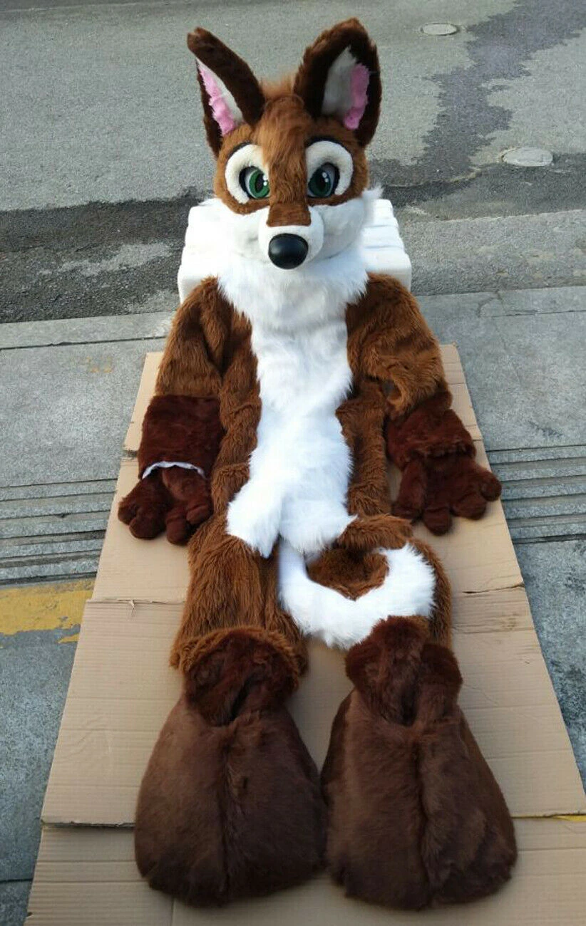 허스키 개 여우 긴 모피 마스코트 의상, Fursuit 할로윈 정장 코스프레 533 AliExpress