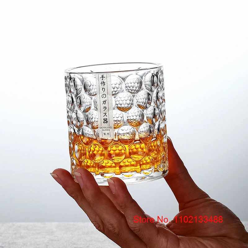 Pearl Point Whisky Cup Brandy Glass Gift Old-fashioned Crystal Wine Tasting Glassware 3D Relief Tumbler Whiskey Snifter Beer Mug Mug