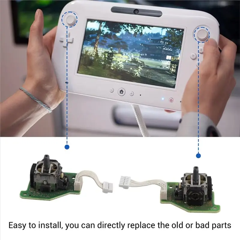 WII U PAD 게임 콘솔 3D 조이스틱 교체 부품용 A25P 와이어 연결형 1개(오른쪽)