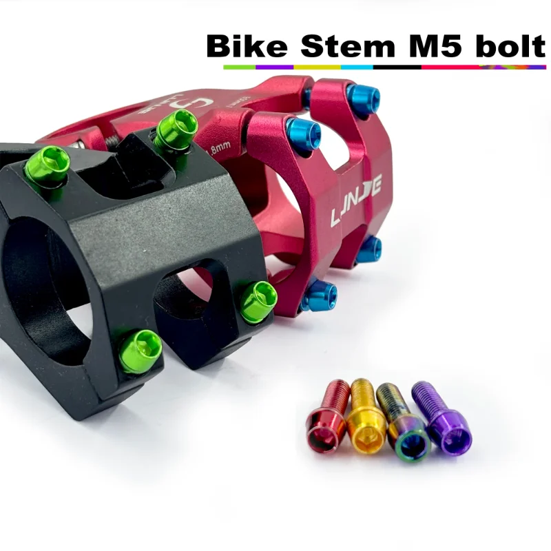 6PCS Bike Stem M5 Stainless Steel Bolts Bicycle Stem Screws M5x18mm for Handlebar Stem Hardware Replacement Parts