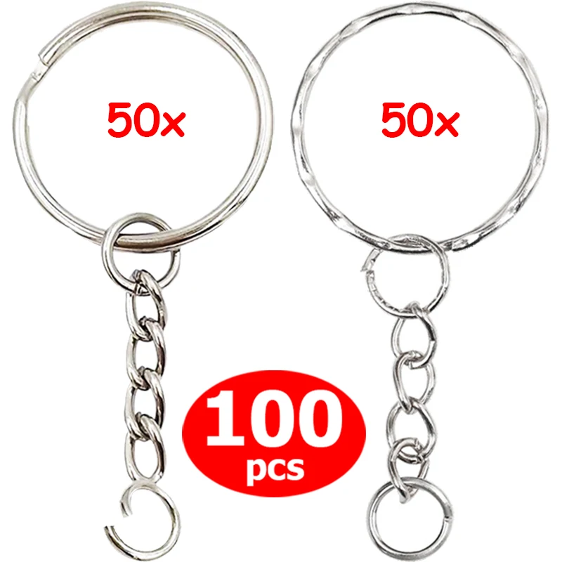 Small Key Rings Bulk Split Keychain Rings 100 Pack 1/2'' For Keys  Organization