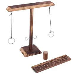 Family Ring Toss Challenge: Fun Indoor & Outdoor Social Game (Black)