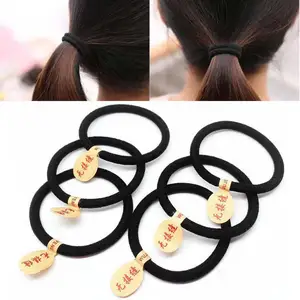 Hair Band Seamless Thickened Hair Accessories Wear-resistant Ponytail Holder Black Color Women Thick Hair Rope For Daily Wear