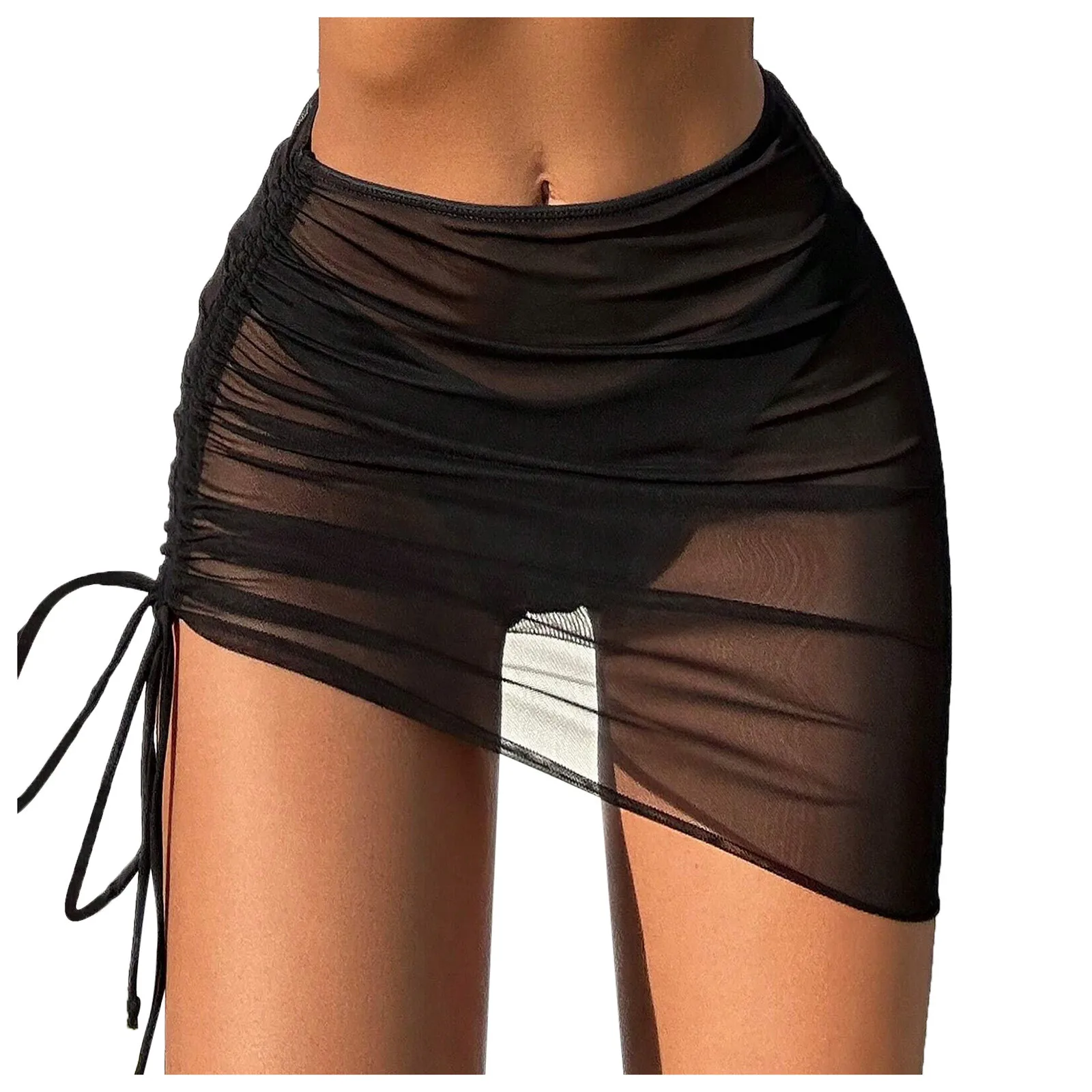 Shirring Bikini Cover Ups for Women Short Skirt Summer Sun Protection Sarong Bikini Beach Dress Brazilian Sarong Beachwear swimsuit cover up swimsuit coverup beach dress set beach evening dress