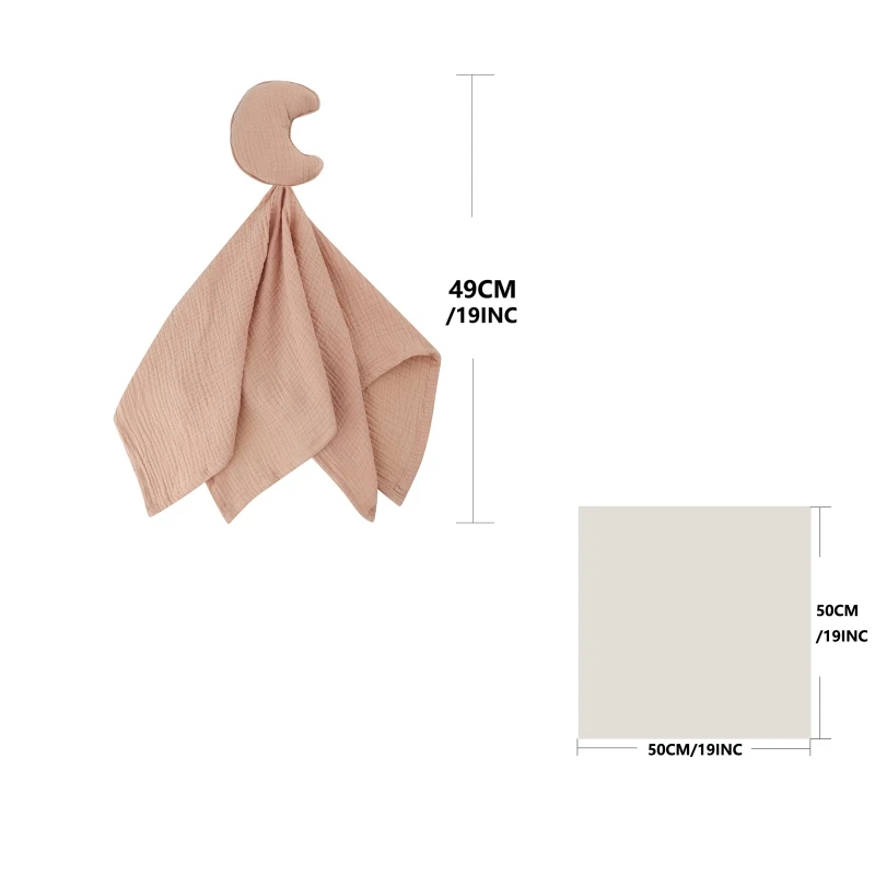 New Born Soothe Appease Towel 100% Organic Cotton Moon Star Toy Ins Baby Comforter Lovely Muslin Security Blanket