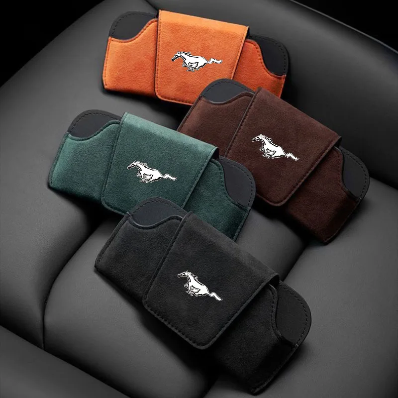 

Car Interior Suede Fleece Glasses Clip Sunglasses Holder For Ford Mustang SHELBY GT 500 350 Convertible V Mach e Car Accessories