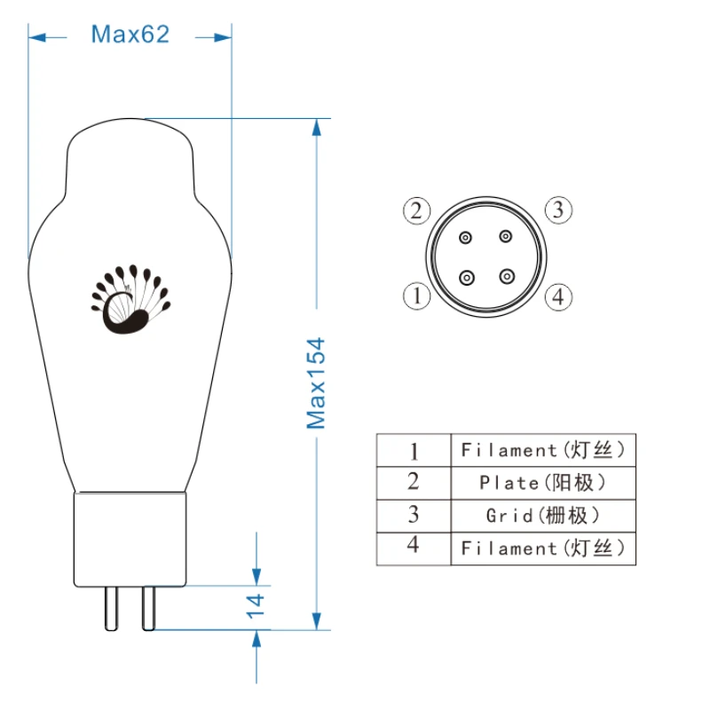 PSVANE HIFI 2A3C Electronic Tube Replaces Shuguang Linlai 2A3 Vacuum Tube Original Precision Pairing 6
