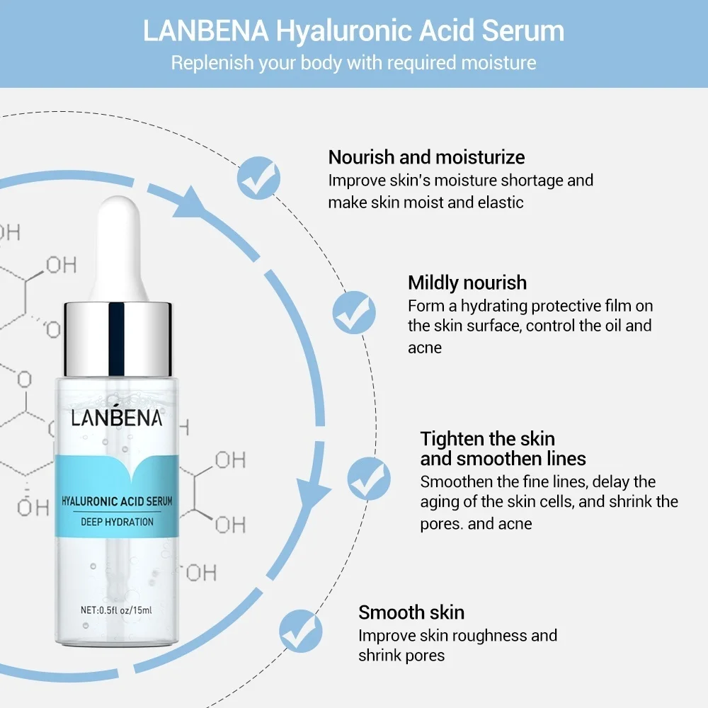 Hyaluronic Acid Essence Moisturizing Skincare Nourishing Lifting Facial Repair Firming Skin Hydrating 15ml facial essence