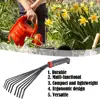 1Pc Garden Grass Leaf Rake Plastic Rake Gardening Rake Tool Leveling Lawn Products Tool Professional Hand Handle With U3B7 2