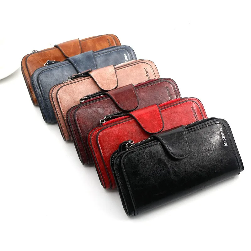 

Women's Wallet Made of Leather Wallets Three Fold VINTAGE Womens Purses Mobile Phone Purse Female Coin Purse Carteira Feminina