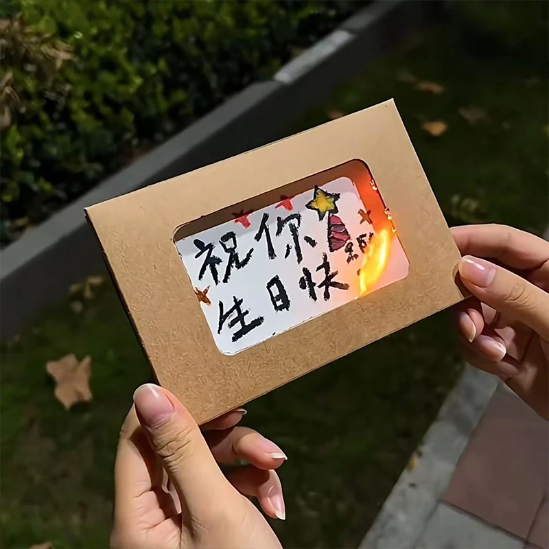 Novelty Burnable Greeting Card DIY Handwritten Greeting Card with Envelope Eco-Friendly Flamable Design for Birthday Wedding