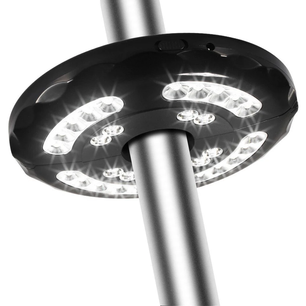 28LED Camping Tent Lamp with Auto-Adjustable Clamp Umbrella Night Light USB Charging Camping Emergency Light for Outdoor Garden