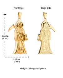 Santa Muerte Charm Pendants - Stainless Steel Jewelry Accessories (L)