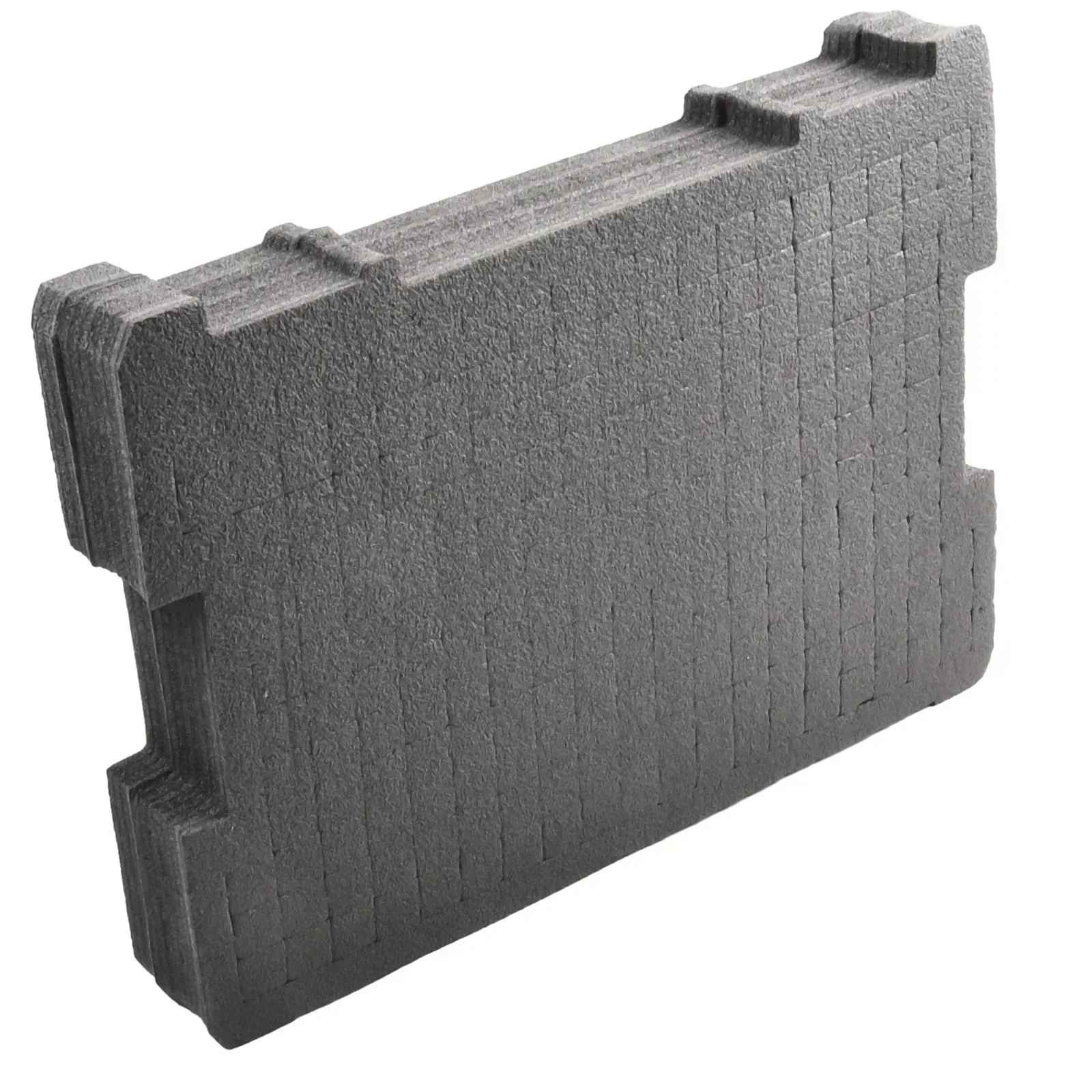 Vue détaillée de l'insert mousse sur mesure pour boîte à outils, protection optimale.