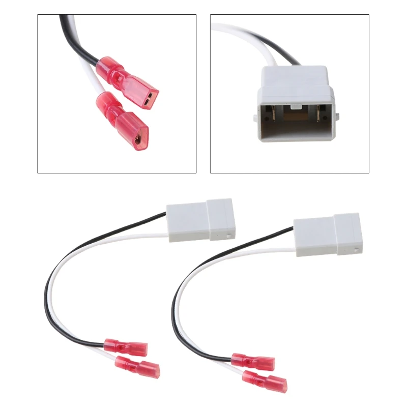 

090E 2Pcs Auto Speaker Wire Harness Adapter Plug Connector Wiring Cable Fit for