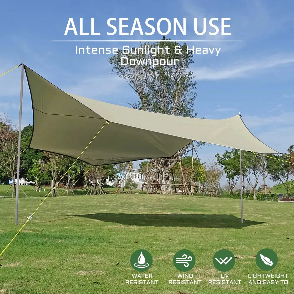 Description Picture 5 of item5.1x5.1m Large Camping Tarp Waterproof Octagon Butterfly Outdoor Sun Shelter Awning Tent Shade Sunshade Beach Tourist Canopy