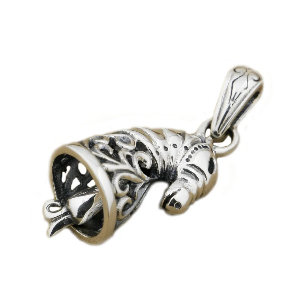 

925 Sterling Silver Chess Horse Bell Fashion Pendant 9R004