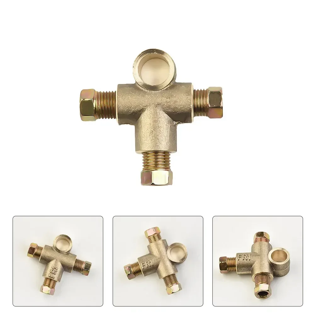 10mm Brake Pipe Fittings 3 Way Brake T Piece Tee With 3 Male Short Nuts Union Metric M10 3/16" Pipe Hoses Accessory car brake pipe repair kit