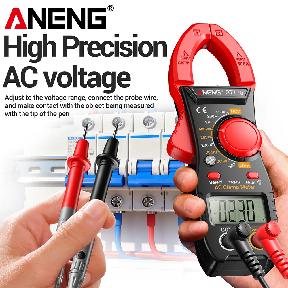 Car Repair Clamp Meter 1999 Counts professional ANENG ST170 multimeter AC/DC Voltage Tester Capacitance NCV electricians tools