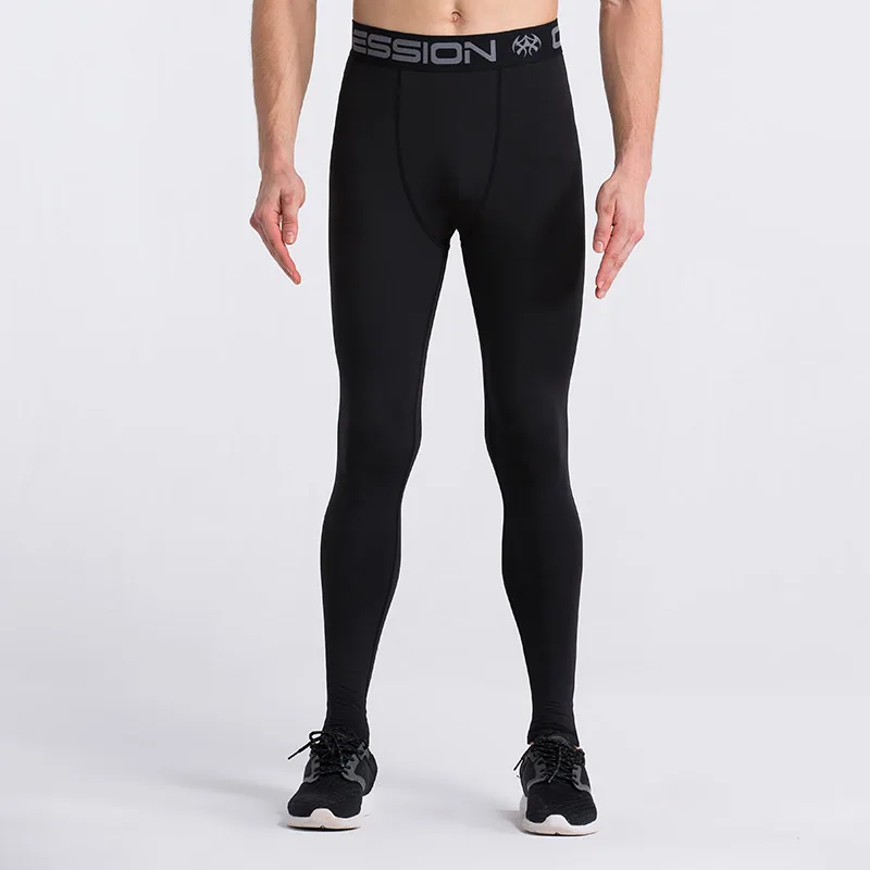 Mens Gym Compression Leggings Sport Training Pants Dry Fit Running Tights Fitness Basketball Jogging Workout Trousers Polyester