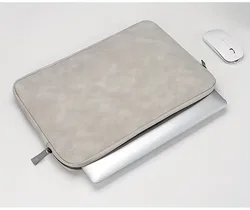 Sleek PU Leather Protective Laptop & Tablet Sleeve - 15.6inch (Light gray)